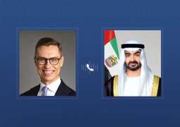 رئيس الدولة يتلقى اتصالاً هاتفياً من الرئيس الفنلندي أكد خلاله التضامن مع الإمارات إثر الاعتداءات الإيرانية
