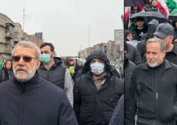 Watch Video: Top Iranian leaders make surprise appearance at Quds Day rally in Tehran
