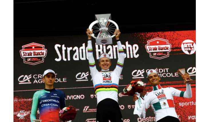 Tadej Pogačar roars to record fourth Strade Bianche title