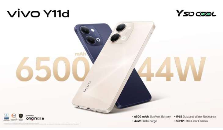 vivo Unveils the Y11d: A 6500mAh Powerhouse with 44W FlashCharge and IP65 Dust and Water Resistance