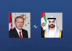رئيس الدولة والرئيس التركي يبحثان هاتفياً علاقات التعاون بين البلدين والتطورات الإقليمية