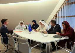 صقر غباش يناقش مع نائب أوروبي تطوير التعاون الإماراتي الأوروبي في الأمن والتنمية