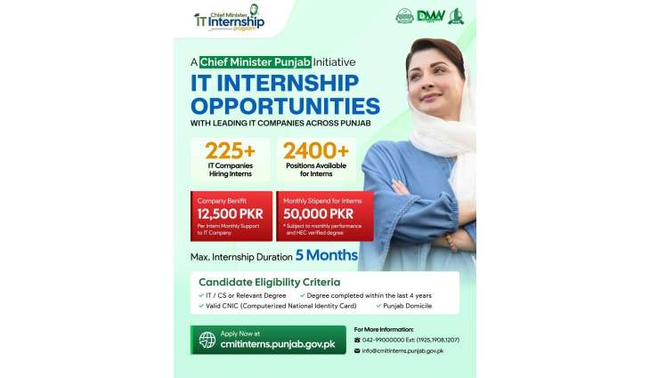 Punjab Govt Launches CM IT Internship Program; 2,400+ Internship Opportunities, PKR 50,000 Stipend