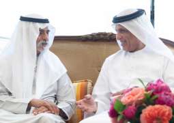 Saud bin Saqr receives Nahyan bin Mubarak, commends his support for national initiatives