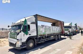 New Humanitarian Aid Convoy from KSrelief Arrives in Gaza Strip