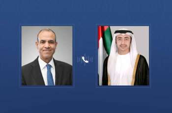 عبدالله بن زايد ووزير الخارجية المصري يبحثان هاتفياً العلاقات الأخوية وتطورات الأوضاع الإقليمية