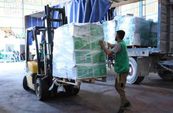 New Saudi Humanitarian Aid Convoy Arrives in Gaza Strip