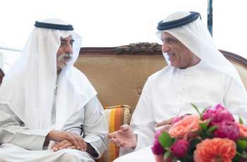 Saud bin Saqr receives Nahyan bin Mubarak, commends his support for national initiatives