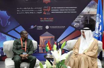 صقر غباش ورئيس برلمان غانا يؤكدان أهمية الارتقاء بالعلاقات الثنائية وتفعيل لجنة الصداقة البرلمانية