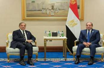 رئیس الوزراء شھباز شریف یشید بدعم الرئیس المصري لانجاح مسار السلام