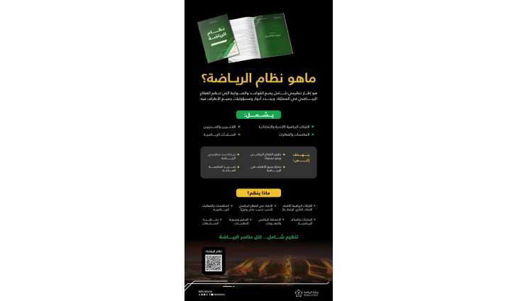 وزارة الرياضة تعلن بدء سريان نظام الرياضة