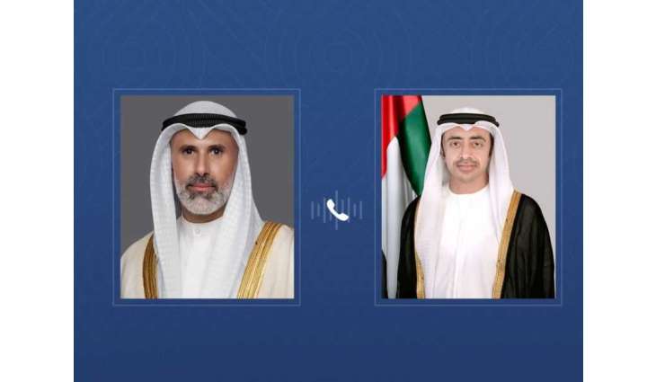 عبدالله بن زايد يجري اتصالا هاتفيا مع وزير خارجية دولة الكويت الشقيقة