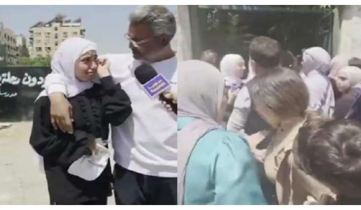 بکاء طالبات بسبب صعوبة امتحان الریاضیات في سوریا