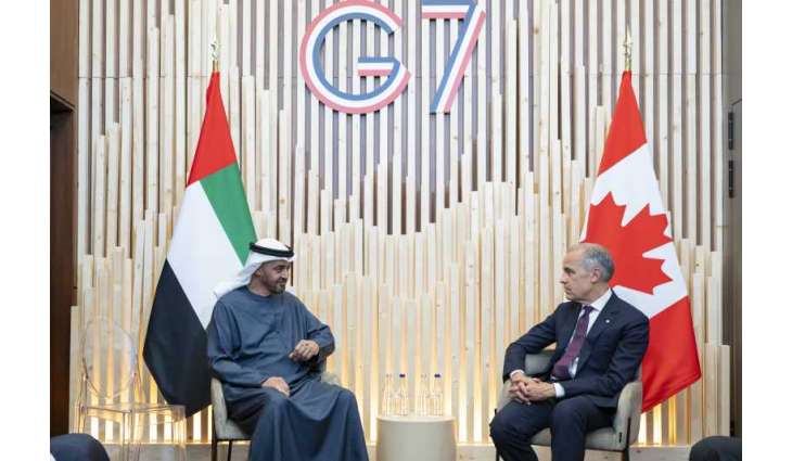 رئيس الدولة ورئيس وزراء كندا يبحثان علاقات التعاون على هامش قمة مجموعة السبع في إيفيان