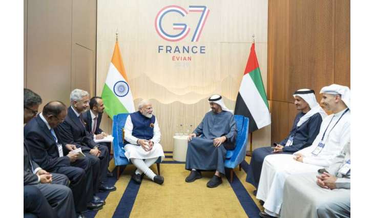 On sidelines of G7 Summit in France, UAE President and Indian Prime Minister discuss strengthening ties under Comprehensive Strategic Partnership