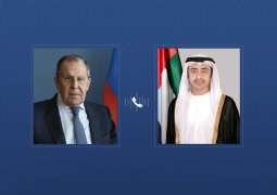 Abdullah bin Zayed receives phone call from Russian FM