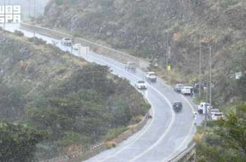 Summer Rain Enhances Al-Soudah's Scenic Highlands, Attracts Visitors