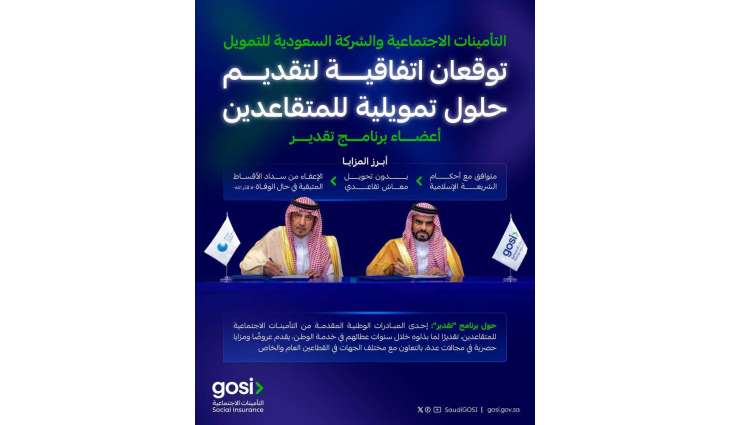 التأمينات الاجتماعية توقع اتفاقية لتقديم حلول تمويلية للمتقاعدين