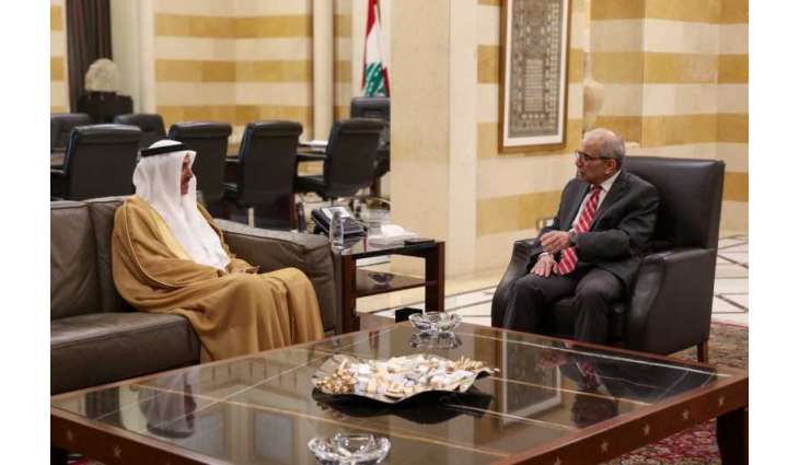 صقر غباش ونواف سلام يبحثان تعزيز العلاقات الإماراتية اللبنانية والتعاون العربي المشترك